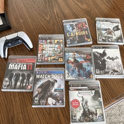 PS3 Video Games And PS5 Controller 