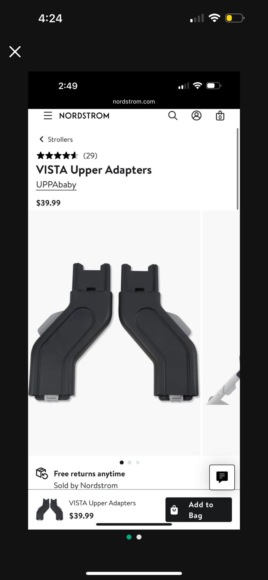 Uppababy vista upper adapters