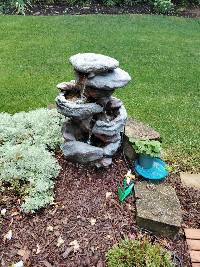 Beautiful Three Tiered Illuminated Fountain