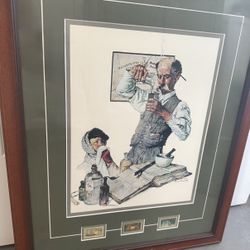 Norman Rockwell “The Pharmacist” Print – by Postal Commemorative Society - Wall Art