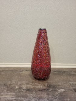 Red Mosaic Glass Vase