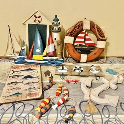 Complete Coastal/Ocean Theme Nursery Decor Set /Nautical Kids Room Decor Set- Large Sizes!