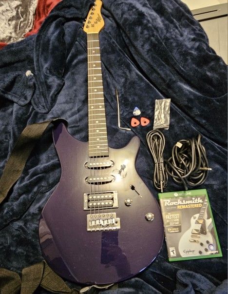 Rogue RR100 Rocketeer Electric Guitar Purple Sky