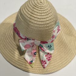 👒 Girls Straw Hat, Size 2T-3T