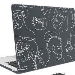 SanMuFly Compatible with MacBook Air 13.6 inch M2 Chip Case 2022 Release with Touch ID Model A2681, Black Matte Transparent Shell Case