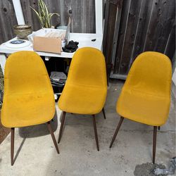 Mid Century Modern Dining Chairs (Set of 3)