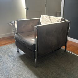 Midcentury Gray And Metal Chair