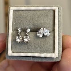 Gorgeous 💯!! AAA Grade Cz Earrings Set In 925 Sterling Silver  !!
