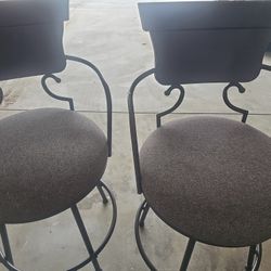 2 Expensvie Bar IRON Stool For Kitchen Or Patios  Heavy Duty Chairs 