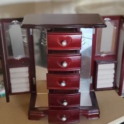 Wood Jewelry box with many compartments