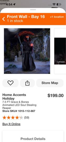 7.5 FT Grave & Bones Animated LED Soul Stealing Reaper
