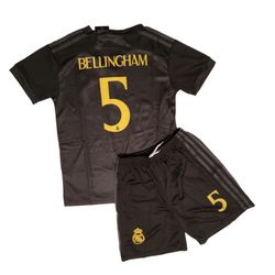 Real Madrid Soccer Kit Kids Size 10 Black Jersey Uniform 