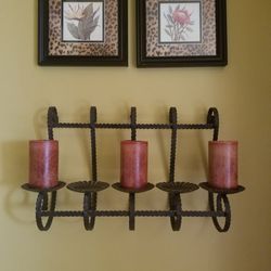 Candle Holder Wrought Iron and Pictures
