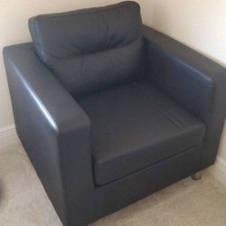 Modern faux leather accent chair armchair