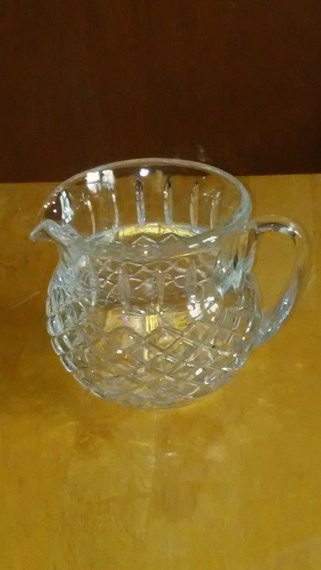 Vintage Small Heavy Weight Glass Pitcher