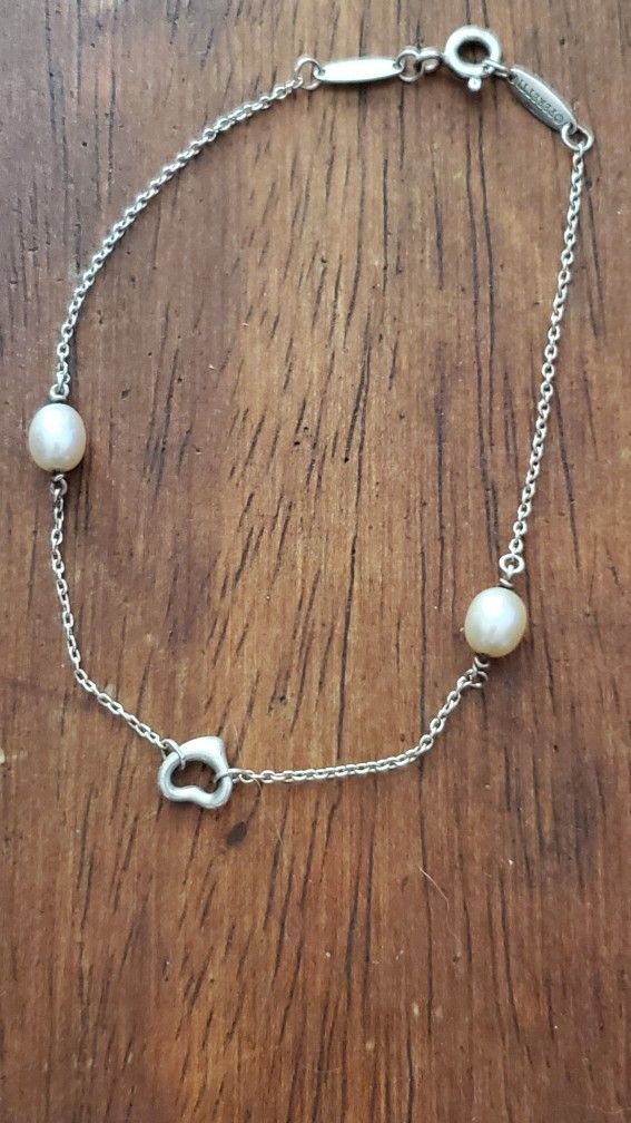 Pearl And Heart Tiffany Bracelet 