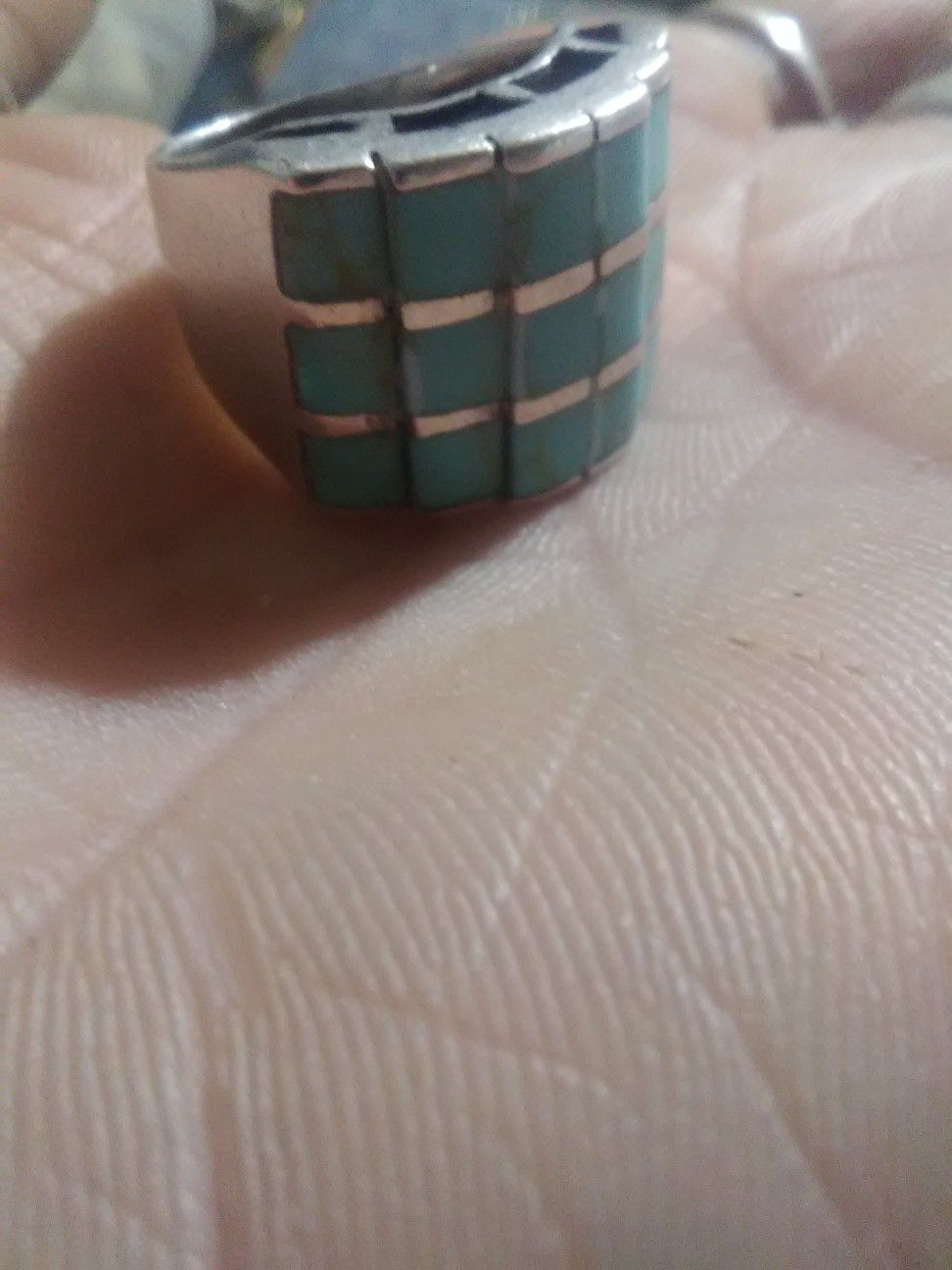 Beautiful turquoise silver ring size 7