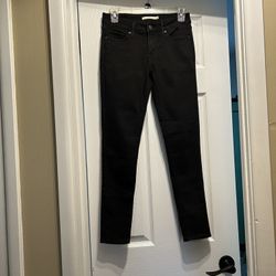 Women’s LEVI Black Skinny Stretch Pants Jeans… Size 25… Waist 28”… Inseam 26 1/2”
