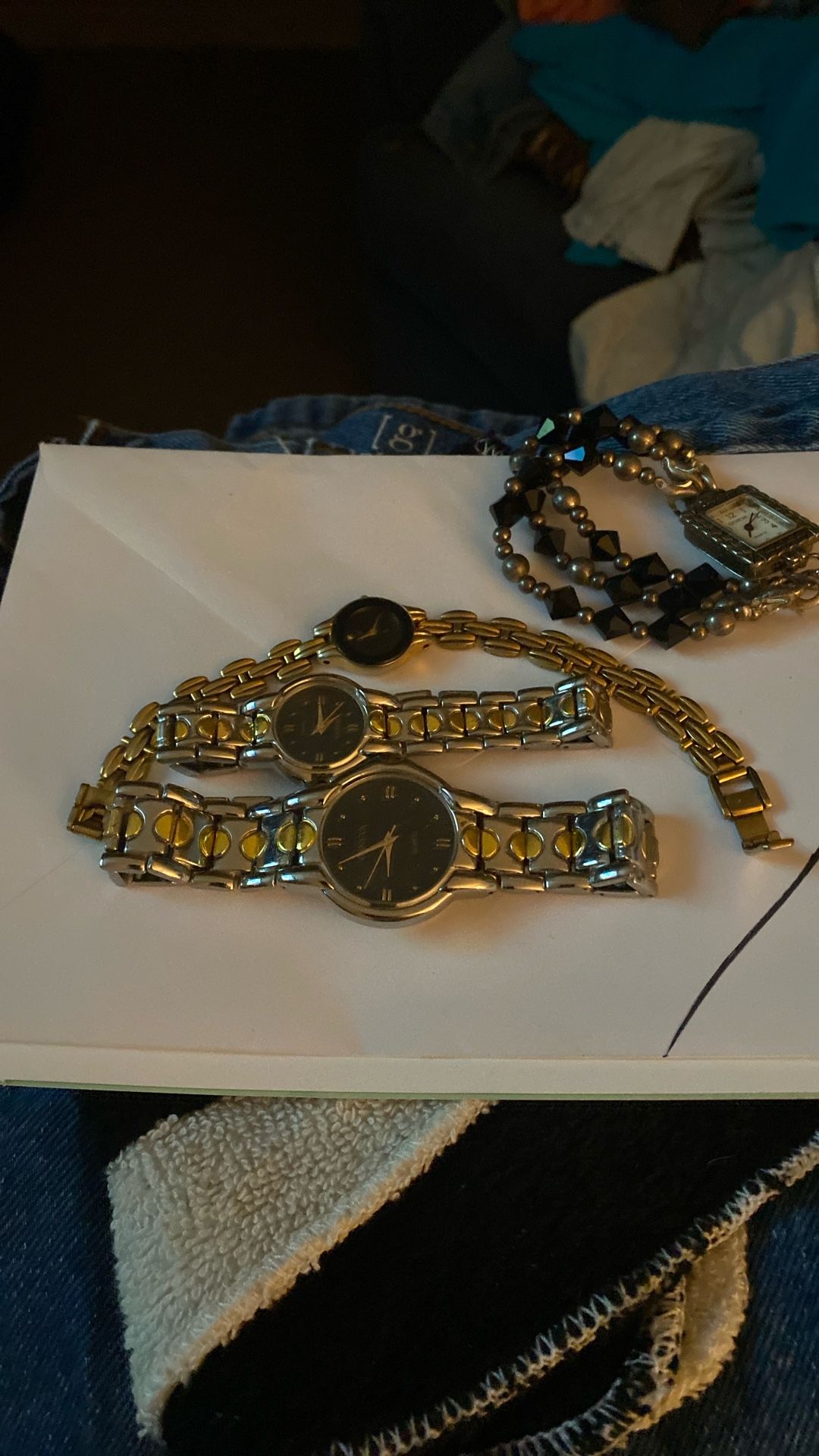 Four watches three ladies one man needs batteries