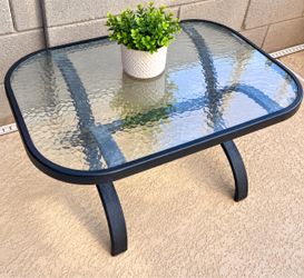 Outdoor Glass Top Patio Coffee Table