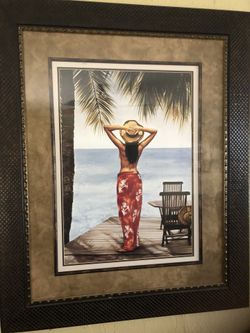 Polynesian picture In double recessed frame