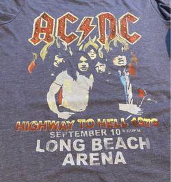 Lucky Brand AC/DC Highway To Hell 1979, Long Beach,  T Shirt Mens Size M Black