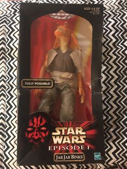 Star Wars Episode 1 Jar Jar Binks 12" Action Figure Hasbro 1998