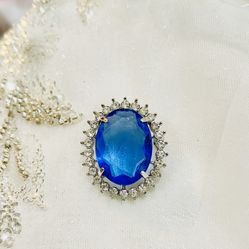 VTG: Abeka Blue Stone Combination, Brooch Pin Pendent