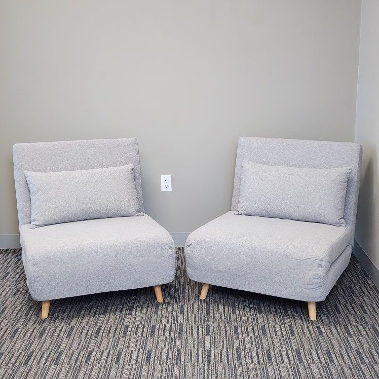 Light Gray Futon Chair Bed (Set Of 2)
