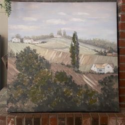 Tuscan Countryside Landscape Oil Painting on Canvas
