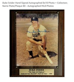 LA dodgers Duke Snider Hand Signed Autograph 