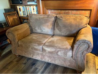 Small Light Brown Suede  Sofa