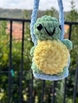 Turtle on a Swing 🐢 handmade 🧶 crochet 🧶 plushie