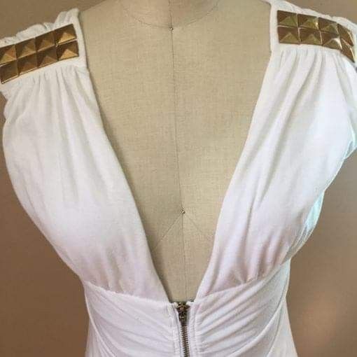 Baby Phat Womens White Stretch Body Con Dress Size L.