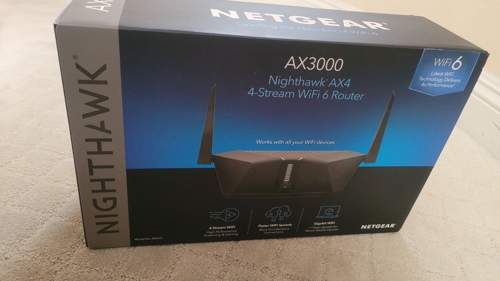 Netgear Nighthawk AX3000 AX4 4-Stream Wifi 6 Router