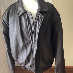 Vintage Leather Bomber Men’s Jacket Large