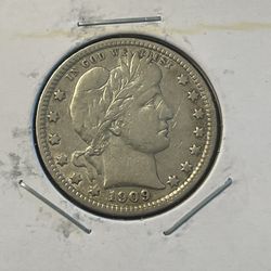 1909 S Barber Quarter excellent grade