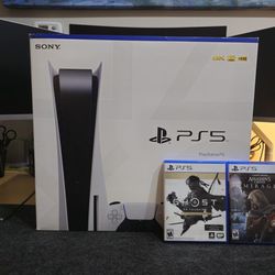Sony Playstation 5 Disc Edition PS5 with Ghost of Tsushima