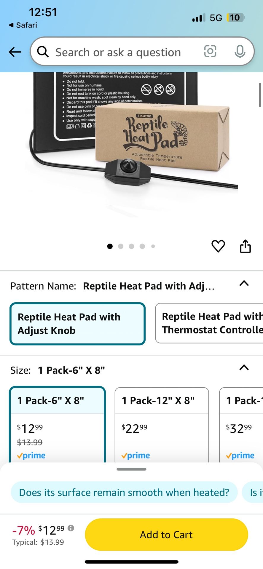 Reptile heat pad