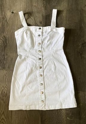 Size medium - White Jean Dress