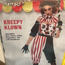 Kreepy Klown Adult Plus Size-1XL 16-18/Brand New