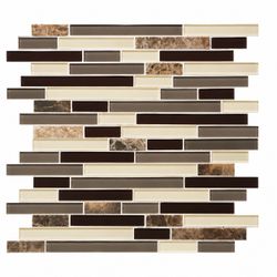 45 X Glass Mosaic Tile Backsplash Sheets Brown Gray Cream