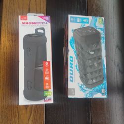 2 Bluetooth Speakers (Duro Waterproof Wireless Speaker) And (Magnetic+ Wireless Speaker)