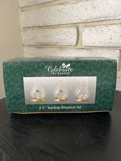 Vintage Teardrop glass Christmas ornaments