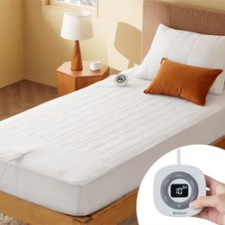 Bedsure Heated Mattress Pad Twin Size - Electric Mattress Pad With Single Controller And 10 Heat Settings, Fast Heating Electric Bed Warmer With 12 Ho