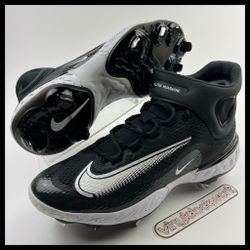 Nike Alpha Huarache Elite 4 Mid Black Baseball Cleats Men’s Size 10 DJ6520-003