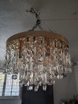 Gold Mount Crystal Chandelier