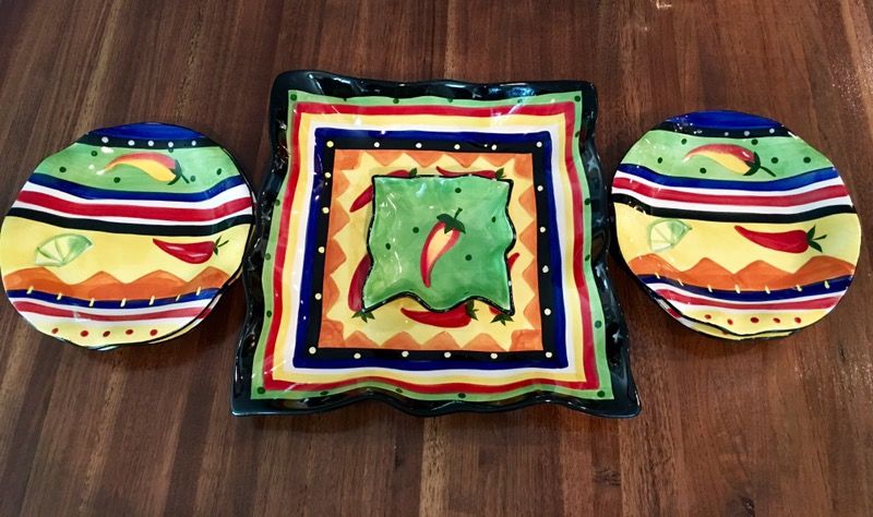 Jcpenney chili pepper dinner dishes with platter