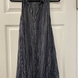 Olivaceous Navy And White Stripped Dress