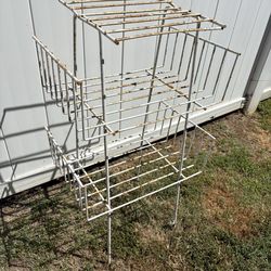 Vintage Metal Telephone Magazine Book Rack Plant Stand